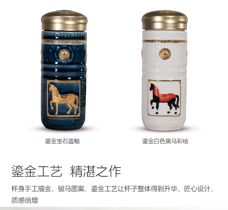 Dry Tang Xuan live China cups and gold royal horse office with a cup of tea cup business gift to elders