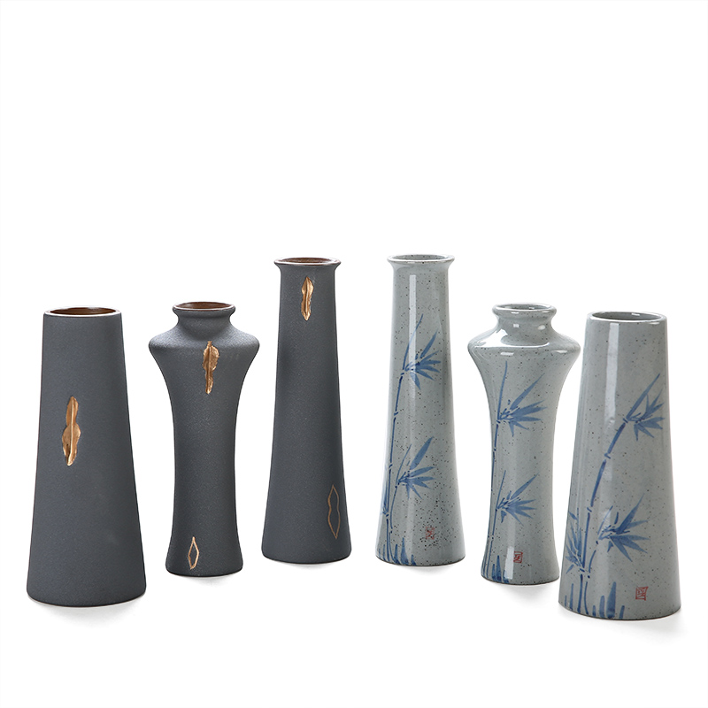 Japanese zen coarse TaoHua device to restore ancient ways floret bottle contracted teahouse dried flower ceramic bottle place flower ornament