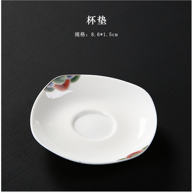 Dehua white porcelain kung fu tea set suit household contracted suet jade porcelain lid bowl of high - grade tea set with a gift