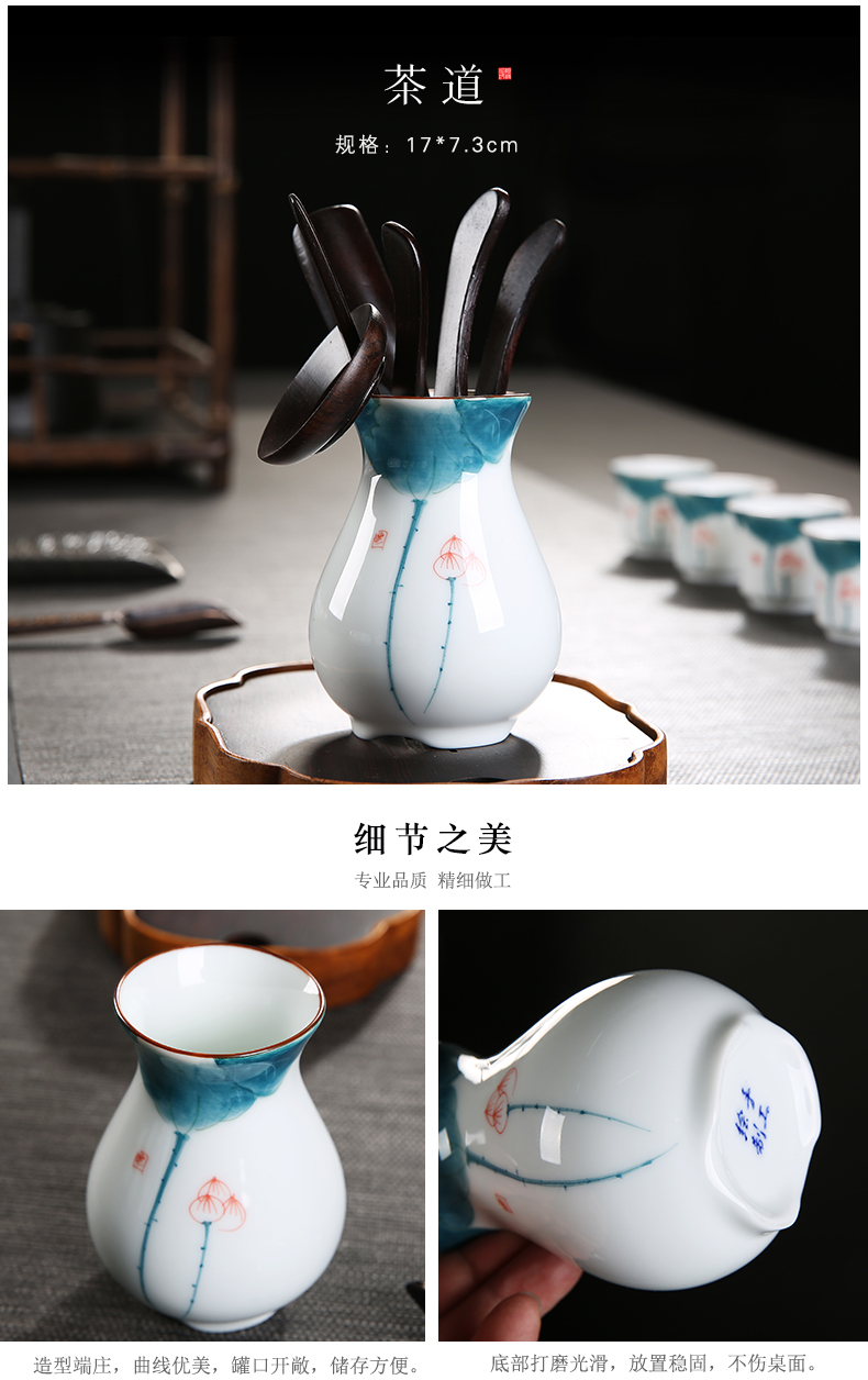 Dehua white porcelain kung fu tea set suit household contracted and I Chinese hand - made porcelain cup lid bowl suit