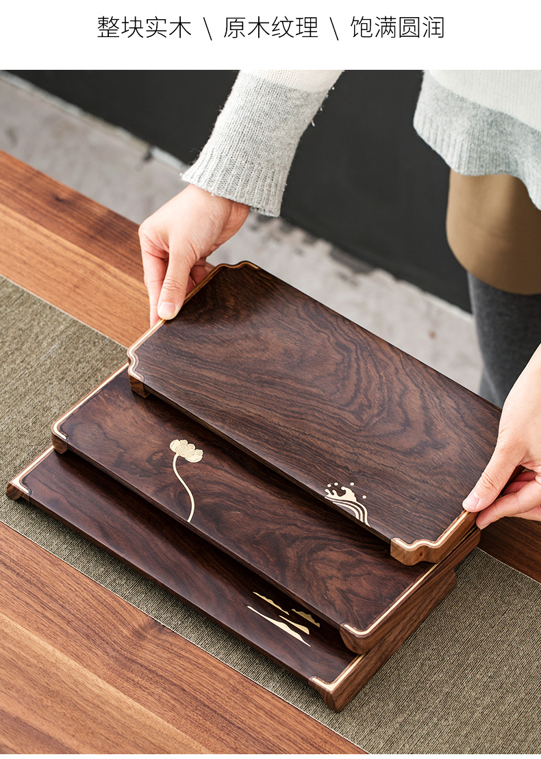 To the as porcelain and moving ebony wood dry plate contracted socket pot cup mat kung fu tea tea accessories dry small tea table