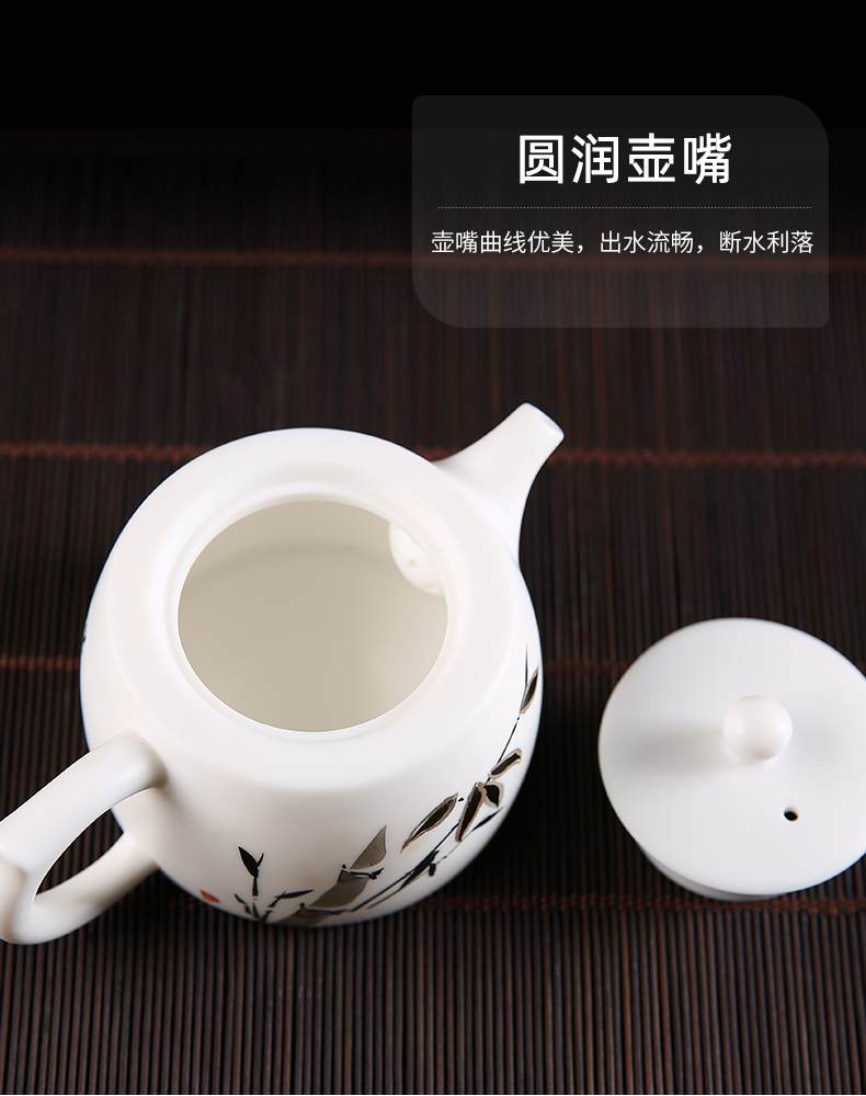 The 'elegant hall master manual single pot of suet jade porcelain teapot kung fu tea dehua white porcelain biscuit firing teapot household