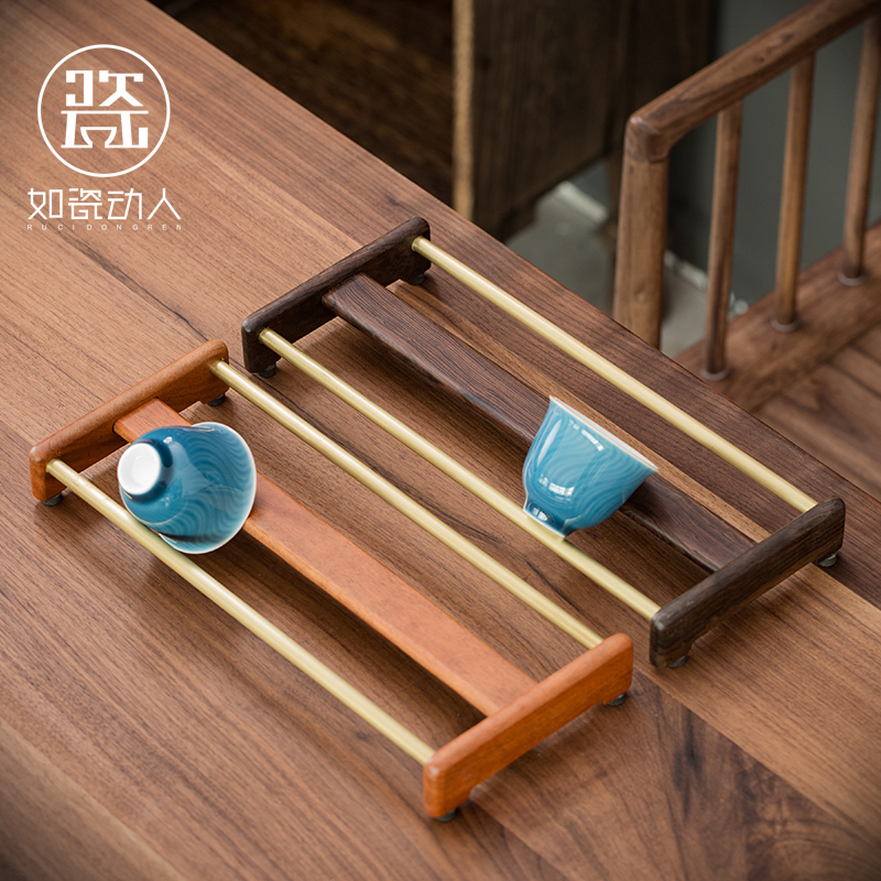 To the as porcelain and moving copper ebony wood cupholders hanging a beverage holder teacup pad at the tea taking to receive frame kung fu tea accessories