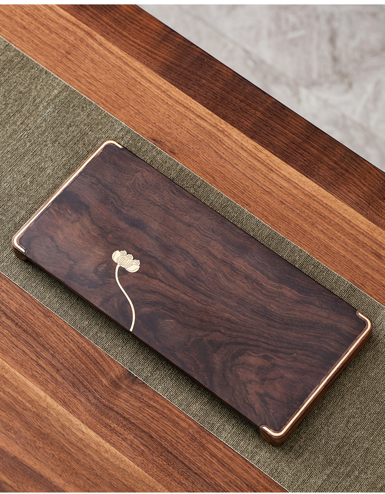 To the as porcelain and moving ebony wood dry plate contracted socket pot cup mat kung fu tea tea accessories dry small tea table