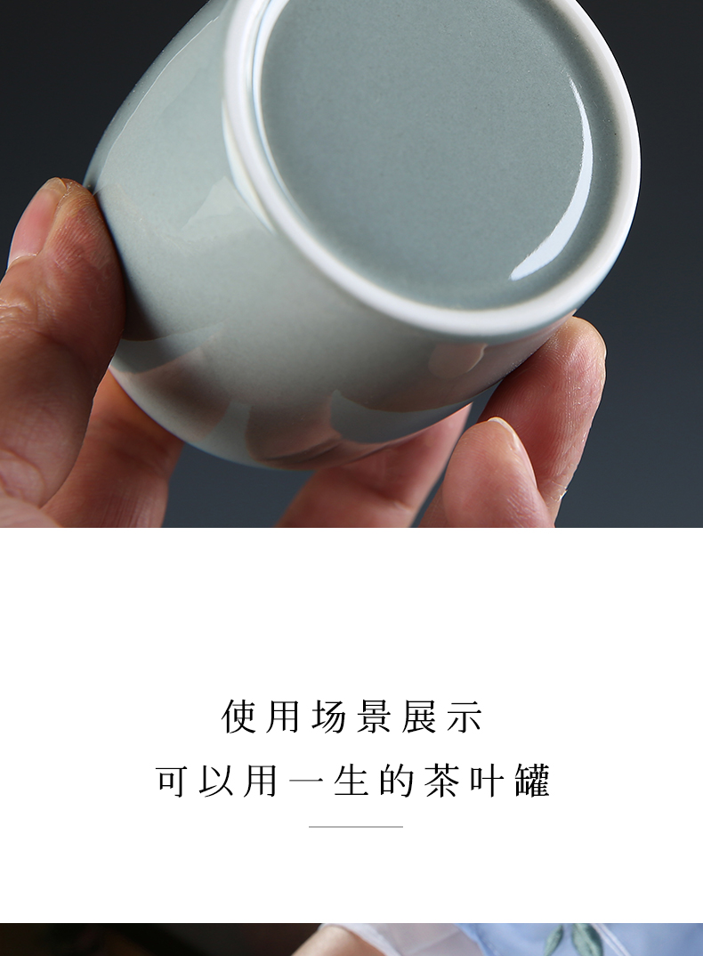 Caddy fixings ceramic tea packaging gift box empty new general green tea, black tea, small portable sealed as cans of tea