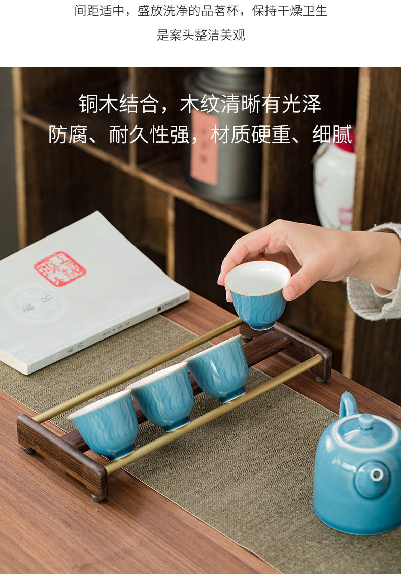 To the as porcelain and moving copper ebony wood cupholders hanging a beverage holder teacup pad at the tea taking to receive frame kung fu tea accessories