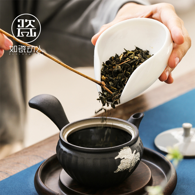 To the as porcelain and white porcelain tea holder, ceramic checking reward the suet jade kung fu tea tea tea tea taking of spare parts