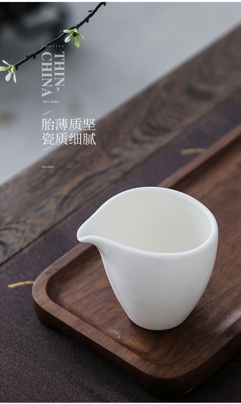Dehua white porcelain household suet jade porcelain kung fu tea accessories ceramics fair keller points of tea and tea cups