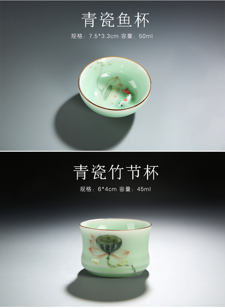 Hand - made ceramic masters cup jade porcelain cups kung fu tea cup single cup of tea light manual personal pu - erh tea sample tea cup