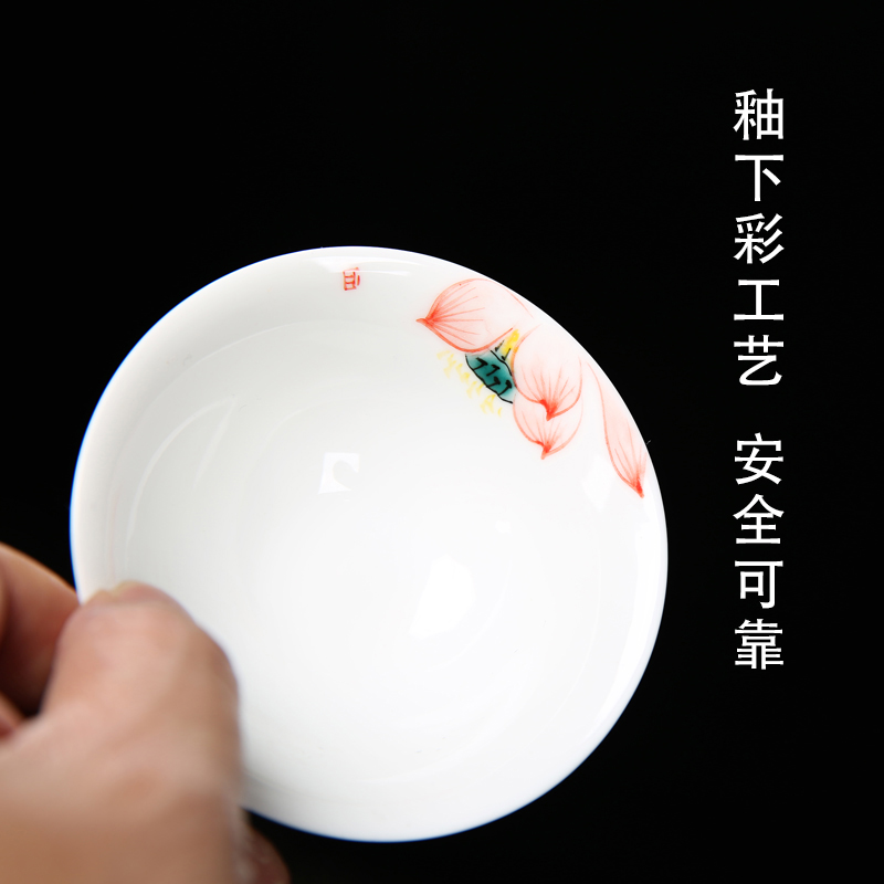 Kung fu tea cup set household contracted and I sitting room side of dehua white porcelain ceramic teapot hand - made tureen