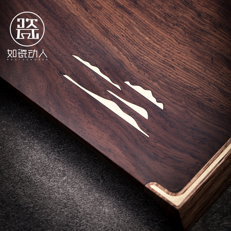 To the as porcelain and moving ebony wood dry plate contracted socket pot cup mat kung fu tea tea accessories dry small tea table