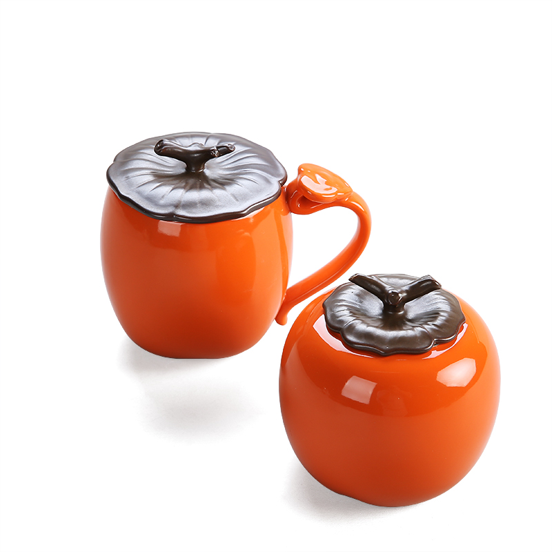 Persimmon Persimmon ruyi high - capacity mugs ceramic filtering office tea cups with cover cups of tea cups