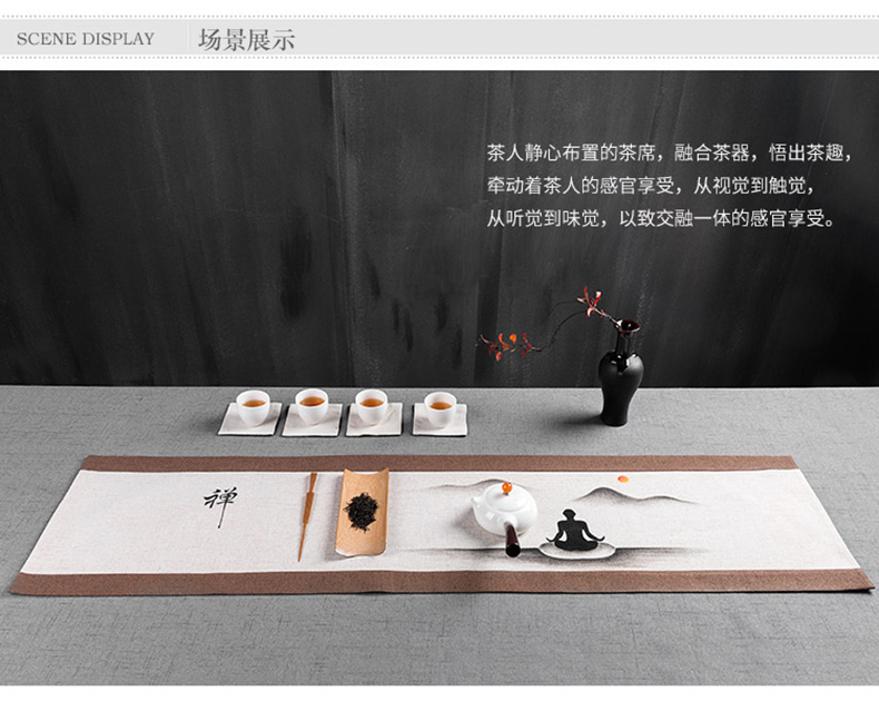 To the as porcelain and moving the custom banner zen tea Chinese tea table table flag lotus linen cloth dry mercifully cotton and linen cloth