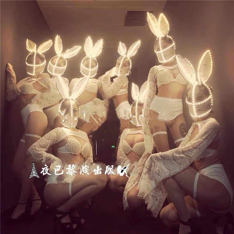 Two-ten studio party Women's performance LED Rabbit Clothing Bar Nightclub Gogo Dance Team Business Tour Props