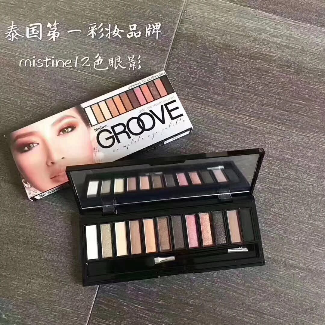 Thái Lan Mistine12 màu phấn mắt khay trang điểm hộp màu đất hun khói ngọc trai mờ lưới mắt đỏ không tẩy trang - Bộ sưu tập trang điểm phấn mắt lameila