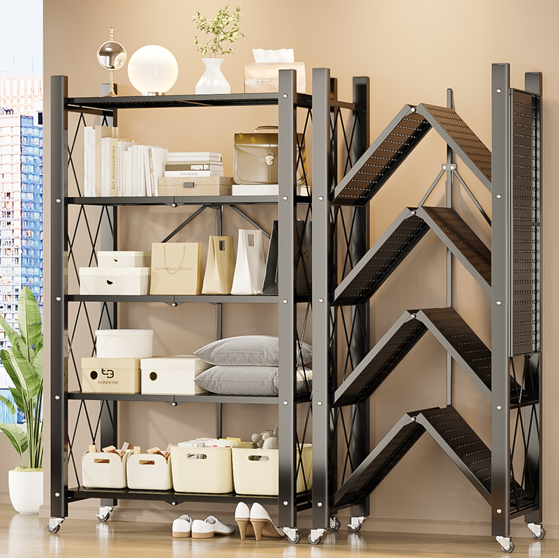 Canhelper Shelf Shelving Shelf Multilayer Home Warehouse Balcony Supermarket Storage shelves leaning against wall Removable Iron Racks-Taobao