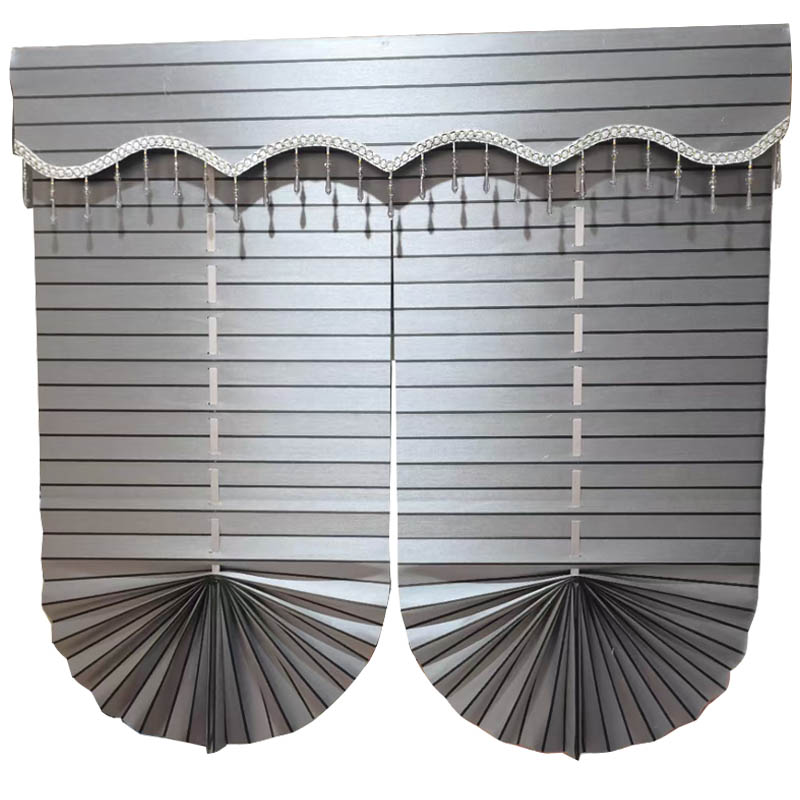 Embroidered curtain spinning lifting fan-shaped Roman curtain curtain soft yarn roller curtain shading blinds 2021 new Roman curtain