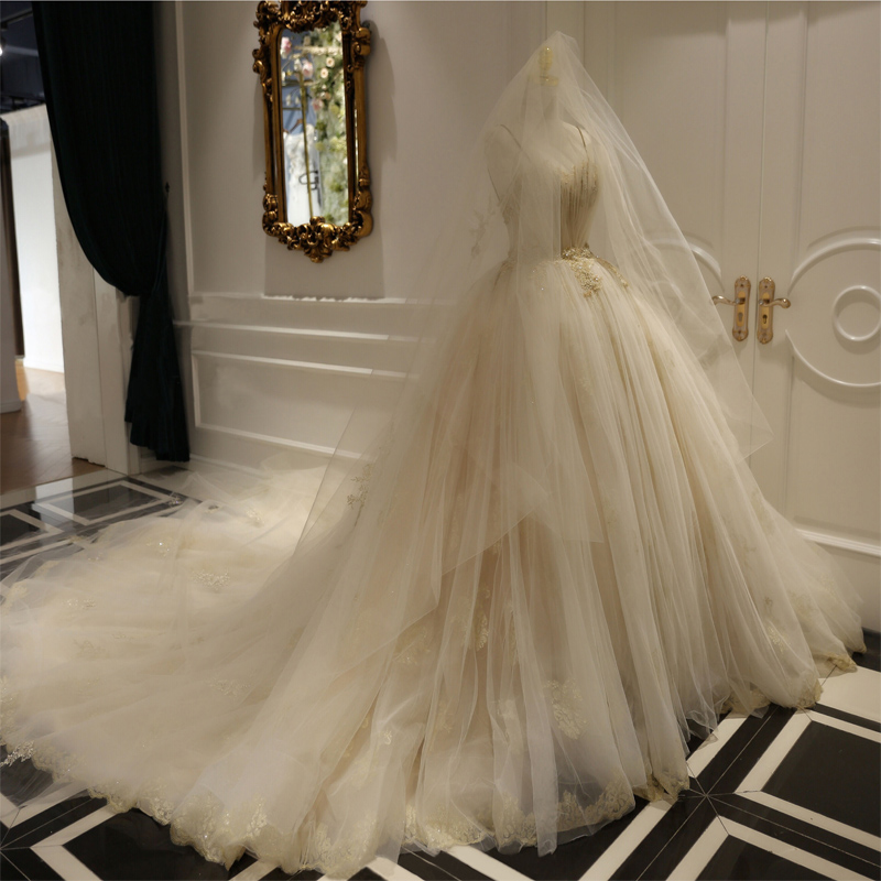 Shell Sen Main Wedding Dress 2021 New temperament bride French Light Ancient Heavy Industry Luxury Lady