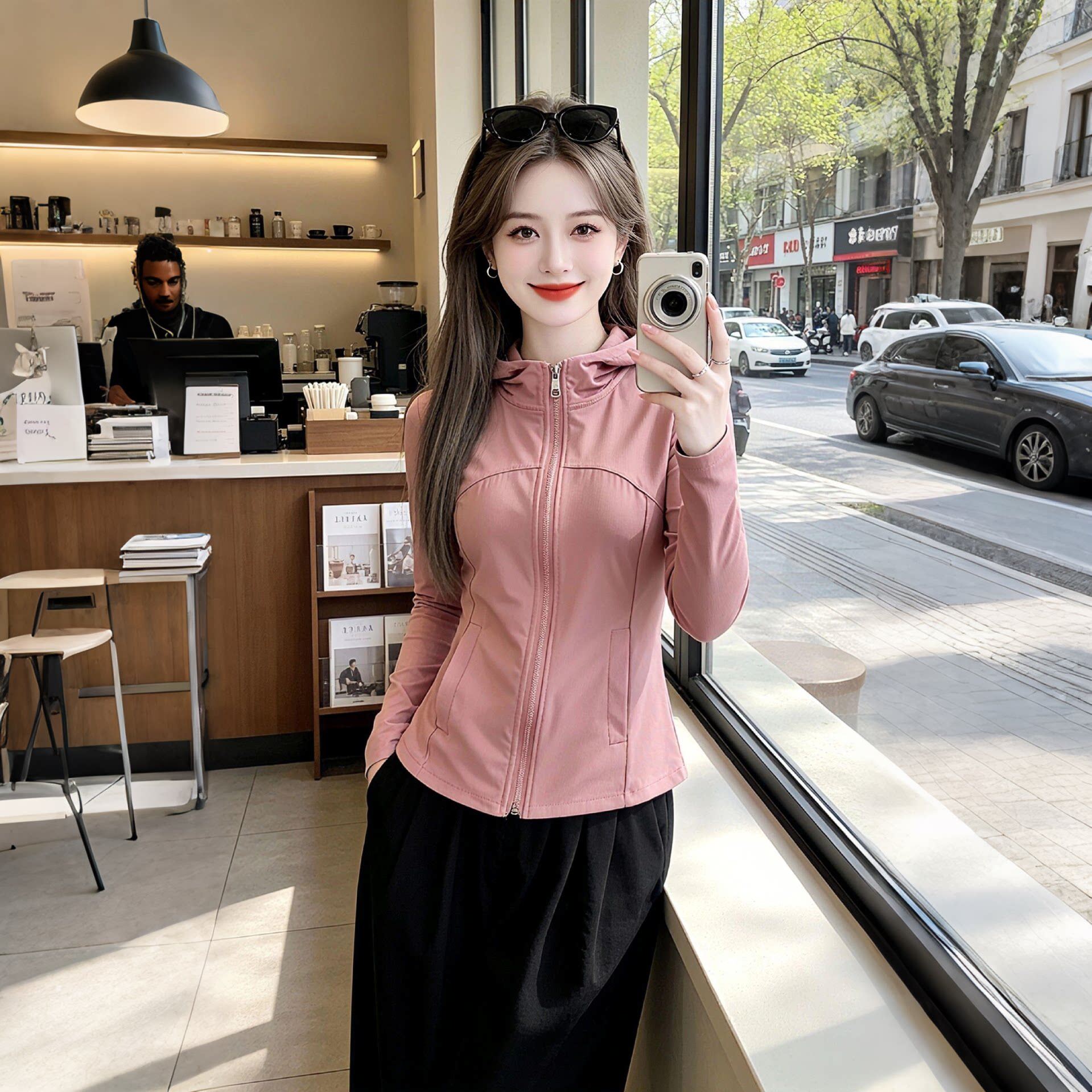 防晒衣女2026新款夏季冰丝速干薄款修身时尚小个子连帽拉链上衣