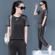 Summer Outfit nữ 2020 mới thể thao Casual thời trang Hàn Quốc Set Loose ngắn tay mõm hai mảnh