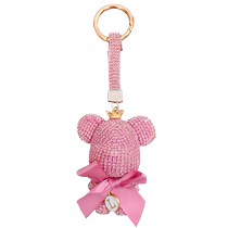 Lucky diamond-encrusted violent bear car keychain for men and women exquisite high-end couple gift bag pendant