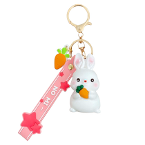 Original Nuomi Rabbit car keychain for women exquisite bunny key pendant school bag pendant doll key chain