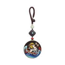 Car keychain pendant exquisite black sandalwood high-end decorative peace pendant for girls birthday gift for couples and men