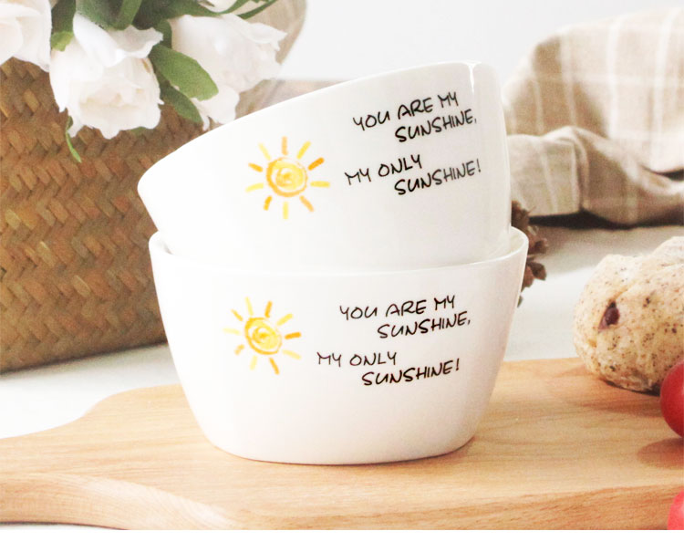 Lovely creative trill web celebrity rainbow such to use individual move students eat dishes suit tableware ceramic bowl of household