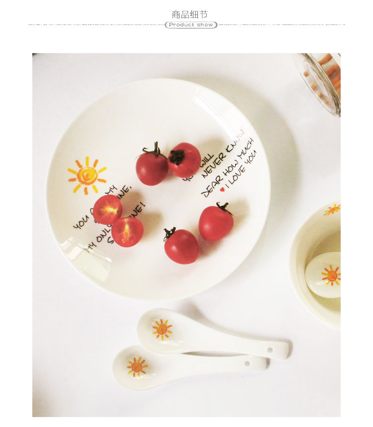 The new Korean ins web celebrity ceramic plate creative lovely pasta dish dish dish dish move household