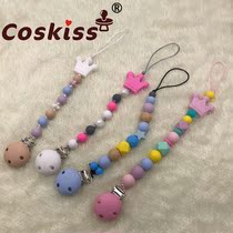 DIY color silicone beads nipple chain tooth baby stroller anti-drop chain molar tooth toy food grade silicone clip
