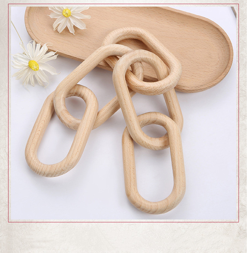 Pastoral minimalist ins wind handmade beech wood chain home decoration living room wall decoration wooden chain diy pendant accessories