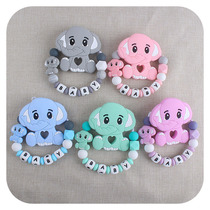 New plastic duckbill clip Elephant silicone tooth rubber grindstone Tooth Toy Silicone Letter Tooth Gum Baby customizable name