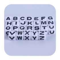 7mm plastic letter beads 26 English letters DIY creative baby names Custom pacifier bracelet handring small accessories