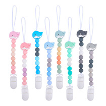 Amazons new baby silicone Silicone Whale Nipple chain Baby bites the tooth grinding chain to appease the tooth glue anti-drop chain