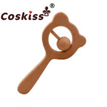 Baby beech grindle small bear rocking bell (middle wood bead) appeasement pacifier chain necklace bites the letooth gum