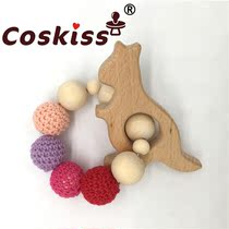 Food Grade Beech Wood Animal Baby Grinders Bracelet Grinders Children Toy Baby Soothing Tooth Gum