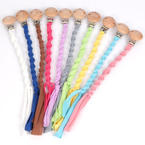 Cross Border Quantity Hair Hand Woven Pure Cotton Cloth Cotton Thread Braid Nipple Chain Organic Beech Wood Grinding Chain Appeasement Pacifier Chain