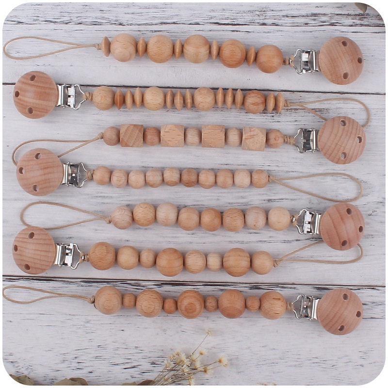 New baby products beech clips to soothe baby beech beads molar teeth bite toys anti-drop chain Amazon