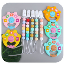Bursting Baby Supplies Plastic Pacifier Clips Baby Soothing Silicone digital Toy Tooth Gum Pacifier Chain Anti Fall Chain