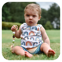 DIY Baby Creative Beech Wood Leaves Grinding Tooth Toy New Pure Natural Silicone Bead Gum Children Room Adornment