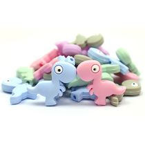 Mother and baby supplies New drops of glue dinosaur Silicone Loose Beads Baby Grindmy Tooth Gum Beads Diy Customized Amount Hair Color