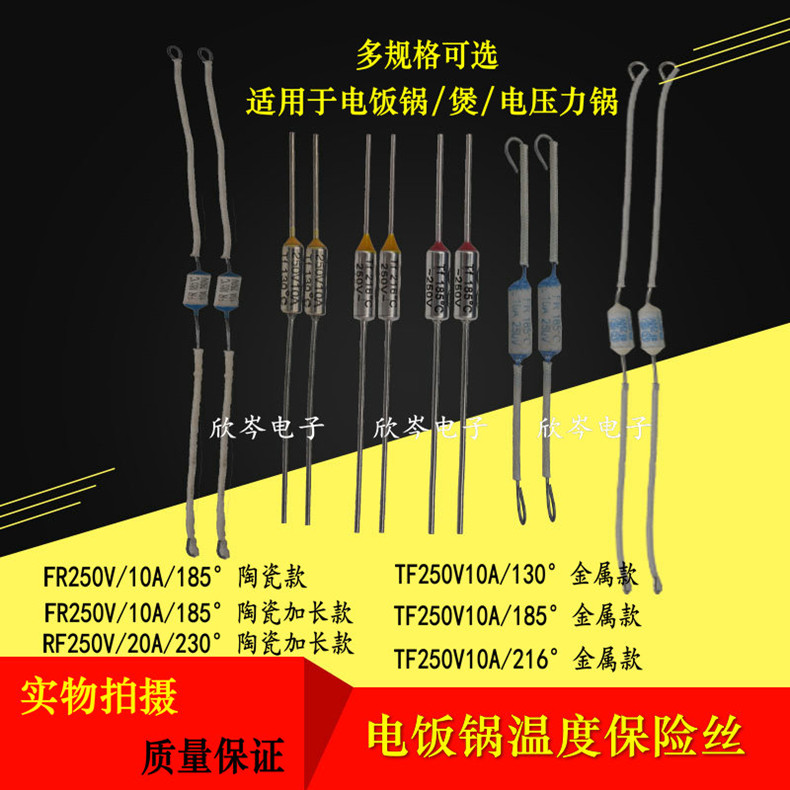 Electric Cooker Temperature Fuse 250V10A 20A Ceramic Metal Temperature Insurance Tube TF FR Series Thermal Protection