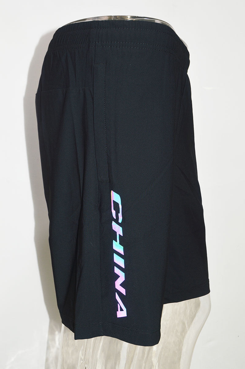 361 degrees 2022 Sponsored China Team National Team Men and women Black speed Dry breathable with reflective strips Sport shorts