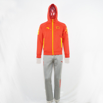 Anta sponsors the Chinese delegation National team mens gymnastics competition warm windproof hooded knitted sports suit