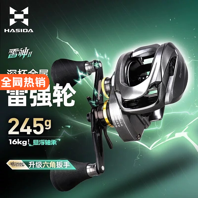 Hasda Thor Ii Thunder Wheel Black Deep Line Cup Ultra-Light Long-Range Casting Metal Thunder Wheel Special for Black Fishing