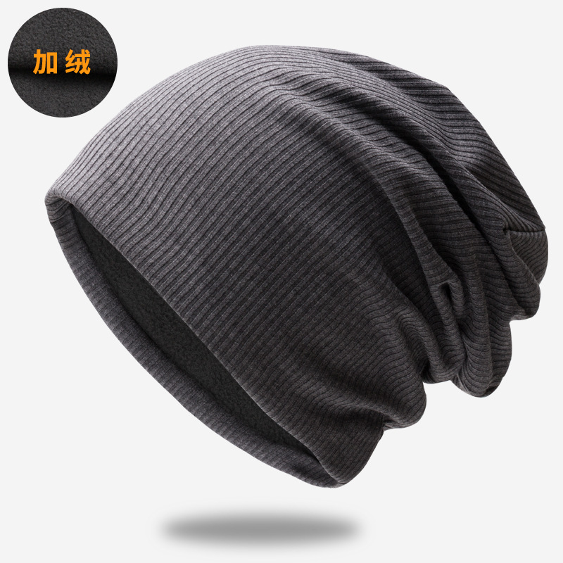 New windproof cap pure colour plus suede knitted hat men and women warm cover headstock heaps and caps