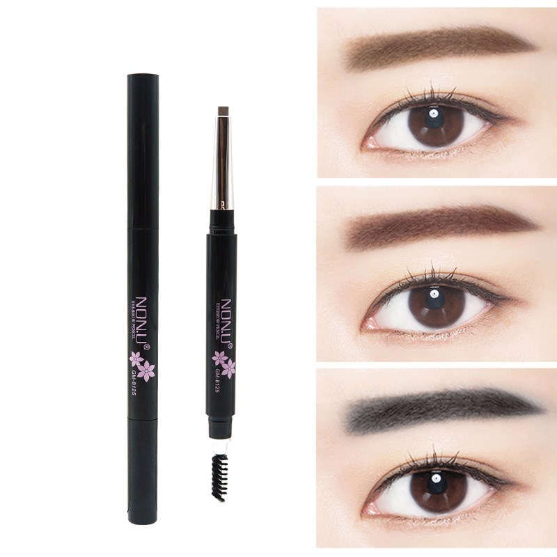 Black deep brown curry eyebrow with waterproof anti-sweating, natural sweating, no-fizzy, long lasting solid grey