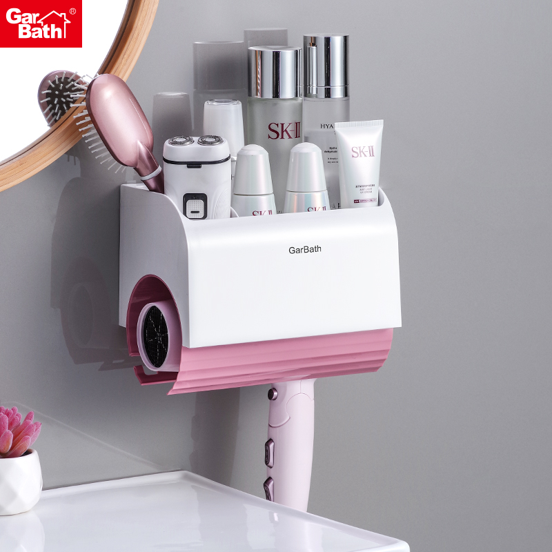 Hair Dryer Shelf-Free Hair Dryer Shelf Bathroom containing layer Shelf Home Plastics Multi-functional Nordic Pure Color