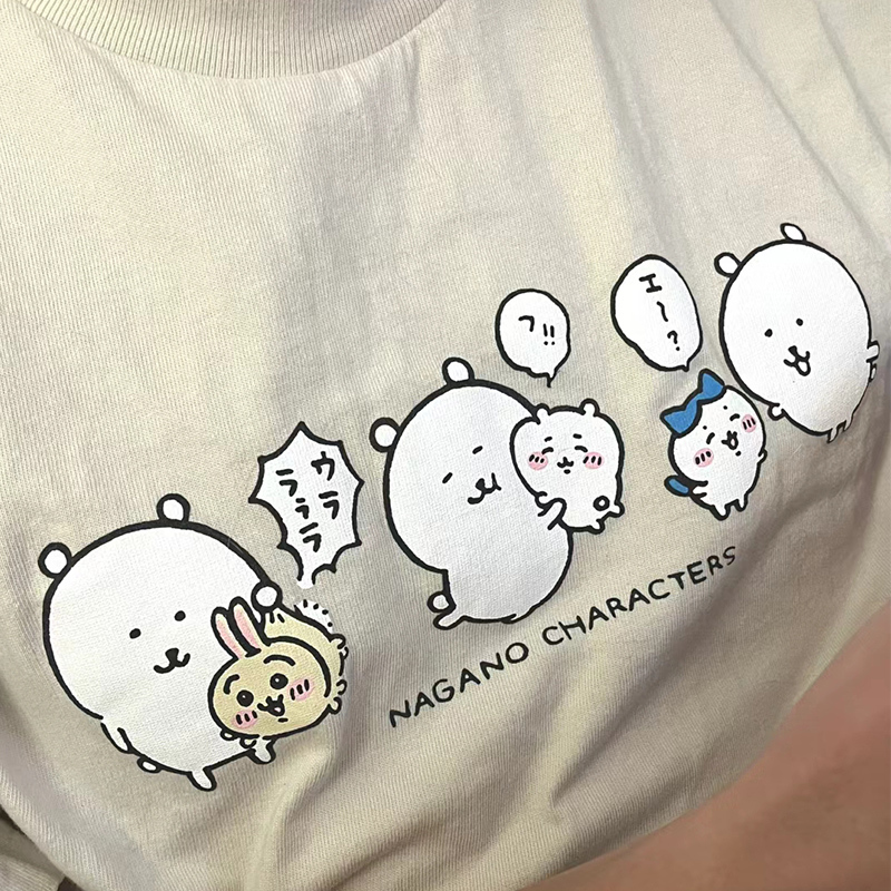Chiikawa Cute Japanese Trendy Brand Short-Sleeve Loose Quirky T-Shirt Cotton Summer Chiikawa Cute Japanese Trendy Brand Short-Sleeve Loose Quirky T-Shirt Cotton Summer