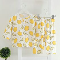 Childrens cotton silk pajamas boys spring and summer thin section girls girls boys big children baby kids air-conditioning home clothes